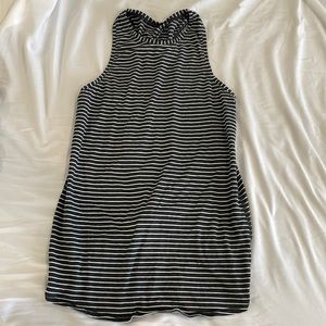 All tied up striped black and white tank